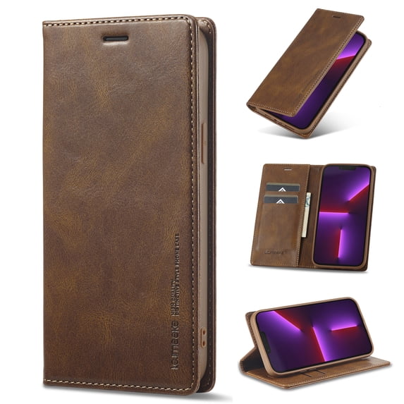 Nalacover for iPhone 14 Pro Max Card Slots Wallet Case with RFID Blocking, Premium PU Leather Flip Cover, Magnetic Closure Kickstand TPU Shockproof Case for iPhone 14 Pro Max,Brown