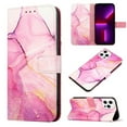 thumbnail image 1 of Nalacover for iPhone 14 Pro Max PU Leather Wallet Case,Stylish Marble Pattern Magnetic Clasp Flip Kickstand Cash Pocket Wireless Charging Detachable Wrist Strap Cover for Girls Women,Pink & Purple, 1 of 6