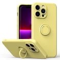 thumbnail image 1 of Nalacover for iPhone 14 Pro Max Ring Holder Kickstand Case, TPU/Silicone Slim Shockproof Non-Slip Cover Support Magnetic Car Mount for iPhone 14 Pro Max, Yellow, 1 of 8