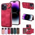 thumbnail image 1 of Nalacover for iPhone 14 Pro Max Ring Holder Wallet Case with Kickstand Magnetic Clasp, Credit Card Slots Holder Premium PU Leather Purse Cover, TPU Bumper Shockproof Anti-Scratches Case,Red, 1 of 17