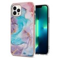 thumbnail image 1 of Nalacover for iPhone 14 Pro Max Slim Case, Fish Scale Marble Pattern Soft TPU Shockproof Lens Protection Cover for Women Girls, Compatible with MagSafe Wireless Charging Case,Blue Marble, 1 of 5