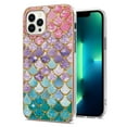thumbnail image 1 of Nalacover for iPhone 14 Pro Max Slim Case, Fish Scale Marble Pattern Soft TPU Shockproof Lens Protection Cover for Women Girls, Compatible with MagSafe Wireless Charging Case,Colorful Scales, 1 of 5