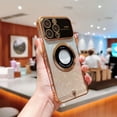 thumbnail image 1 of Nalacover for iPhone 14 Pro Max Sparkle Shining Magnetic Case Compatible with MagSafe Support Wireless Charging, Glitter Paper Electroplated Frame Cover with Lens Protector Clear Case,Gold, 1 of 1