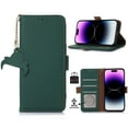 thumbnail image 1 of Nalacover for iPhone 14 Pro Max Synthetic Leather and Soft TPU Case,360 Protection Flexible Luxury Magnetic RFID Flip Wallet Card Slots Kickstand Shockproof Cover with Cute Pendant.Green, 1 of 7