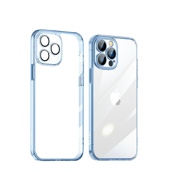 Nalacover For iPhone 14 Pro Max Ultra Slim Clear Case,Luxury Crystal Transparent PC Bumper Shockproof Dust-proof Glass All-in-one Camera Lens Protector Fit Cover.For iPhone 14 Pro Max,Blue