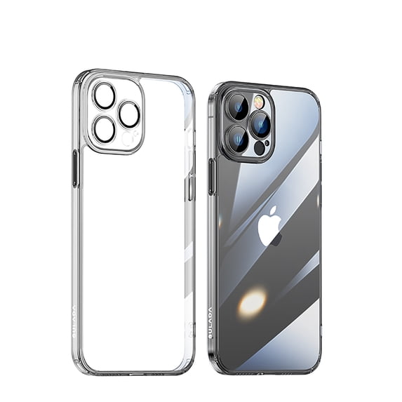 Nalacover For iPhone 14 Pro Max Ultra Slim Clear Case,Luxury Crystal Transparent PC Bumper Shockproof Dust-proof Glass All-in-one Camera Lens Protector Fit Cover.For iPhone 14 Pro Max,Black