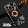 thumbnail image 1 of Nalacover for iPhone 14 Pro Slim Case,Cute Cartoon 6D Plating Astronaut Hidden Magnetic Ring Kickstand Soft TPU Shockproof Corner Protection Drop Proof Edge Bumper Cover for Women Men.Black, 1 of 9