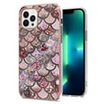 thumbnail image 1 of Nalacover for iPhone 14 Pro Slim Case, Fish Scale Marble Pattern Soft TPU Shockproof Lens Protection Cover for Women Girls, Compatible with MagSafe Wireless Charging Case,Pink Scales, 1 of 5