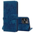 thumbnail image 1 of Nalacover for iPhone 14 Pro Wallet Case, Flower Cat Embossed Pattern Magnetic Premium PU Leather Soft Silicone Shockproof Cover with Card Slots Holder Kickstand Flip Folio Case, Blue, 1 of 7