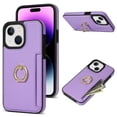 thumbnail image 1 of Nalacover for iPhone 14 Wallet with Card Holder Slot, 360°Rotation Ring Holder Kickstand Cover for Men Women Protective Premium PU Leather Shockproof Cover For iPhone 14, Purple, 1 of 10