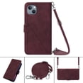 thumbnail image 1 of Nalacover For iPhone 15 Card Slot Case,Shockproof Premium PU Leather Magnetic Clasp Flip Stand Wallet for Women Men Cover with Removable Adjustable Crossbody Shoulder Strap,Winered, 1 of 11