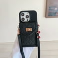 thumbnail image 1 of Nalacover for iPhone 15 Plus Crossbody Phone Case with Detachable Adjustable Shoulder Strap,Luxury PU Leather Back Metal Buckle Card Pocket Wallet Phone Case for Women Men,Black, 1 of 14