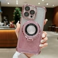 thumbnail image 1 of Nalacover for iPhone 15 Plus Magnetic Glitter Gradient Case with Camera Lens Protector & Kickstand [Compatible with MagSafe] Luxury Electroplated Bling Sparkle Clear TPU Phone Case - Pink, 1 of 8