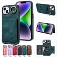 thumbnail image 1 of Nalacover for iPhone 15 Plus Ring Holder Wallet Case with Kickstand Magnetic Clasp, Credit Card Slots Holder Premium PU Leather Purse Cover, TPU Bumper Shockproof Anti-Scratches Case,Green, 1 of 16