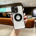 thumbnail image 1 of Nalacover for iPhone 15 Pro, Logo View, Luxury Clear Plating Bumper with Camera Lens Protector, for Women Men, Shockproof TPU Rubber Soft Slim Phone Cases For iPhone 15 Pro, Black, 1 of 10