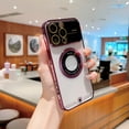 thumbnail image 1 of Nalacover for iPhone 15 Pro Magnetic Clear Case with Window Glass Camera Lens Protector [Compatible with MagSafe] Luxury Plating Heart Pattern Transparent Shockproof Slim Phone Case,Darkpurple, 1 of 13