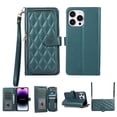 thumbnail image 1 of Nalacover for iPhone 15 Pro Max 6.7 inch Premium PU Leather Crossbody Case with Shoulder Strap & Wrist Strap,Shockproof Magnetic Flip Kickstand Credit Card Slots Zipper Wallet Phone Case,Darkgreen, 1 of 12