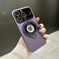 thumbnail image 1 of Nalacover for iPhone 15 Pro Max Case with Magnetic Invisible Kickstand Compatible with MagSafe,for Women Men Logo View Window Large Viewport Design Hard PC Camera Lens Protector Phone Case,Darkpurple, 1 of 11