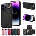 thumbnail image 1 of Nalacover for iPhone 15 Ring Holder Wallet Case with Kickstand Magnetic Clasp, Credit Card Slots Holder Premium PU Leather Purse Cover, TPU Bumper Shockproof Anti-Scratches Case,Black, 1 of 16
