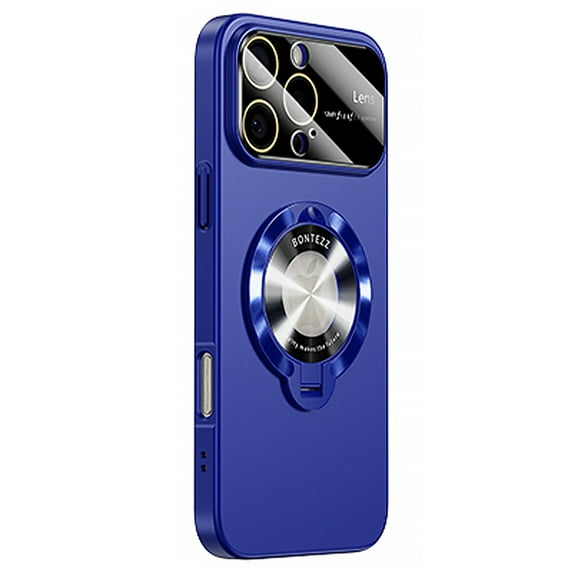 Nalacover for iPhone 16 Plus Case with Magnetic Invisible Kickstand Compatible with MagSafe,for Women Men Logo View Window Large Viewport Design Hard PC Camera Lens Protector Phone Case,Darkblue