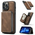 thumbnail image 1 of Nalacover for iPhone 16 Pro Max Zipper Wallet Case, Magnetic Phone Case, Shockproof PU Leather Detachable Card Slots Holder Cash Pocket Purse Cover with Flip Kickstand for iPhone 16 Pro Max, Brown, 1 of 7
