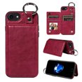 thumbnail image 1 of Nalacover for iPhone 7/8/SE 2020/SE 2022 Wallet Case with Card Slots & Metal Finger Ring, Durable PU Leather Back Double Magnetic Botton Flip Kickstand Purse Shockproof Phone Case,Red, 1 of 10