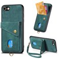 thumbnail image 1 of Nalacover for iPhone 7 Plus/8 Plus, Slim Case Wallet with Credit Card Holder, Back Flip Premium Leather Magnetic Clasp Kickstand Wirst Hand Strap Shockproof Cover For iPhone 7 Plus/8 Plus, Green, 1 of 7