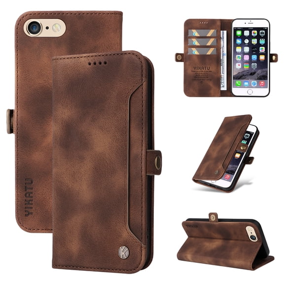 Nalacover For iPhone 7 Plus/8 Plus Wallet case 【RFID Blocking】【Slide Pocket Slot】,Credit Card Holder Flip Folio Book PU Leather Protective Cover Women Men For iPhone 7 Plus/8 Plus, brown