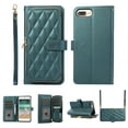 thumbnail image 1 of Nalacover for iPhone 8 Plus/7 Plus Premium PU Leather Crossbody Case with Shoulder Strap & Wrist Strap,Shockproof Magnetic Flip Kickstand Credit Card Slots Zipper Wallet Phone Case,Darkgreen, 1 of 12