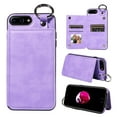 thumbnail image 1 of Nalacover for iPhone 8 Plus/7 Plus Wallet Case with Card Slots & Metal Finger Ring, Durable PU Leather Back Double Magnetic Botton Flip Kickstand Purse Shockproof Phone Case,Purple, 1 of 10