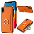 thumbnail image 1 of Nalacover for iPhone X / XS Wallet with Card Holder Slot, 360°Rotation Ring Holder Kickstand Cover for Men Women Protective Premium PU Leather Shockproof Cover For iPhone X / XS, Orange, 1 of 9