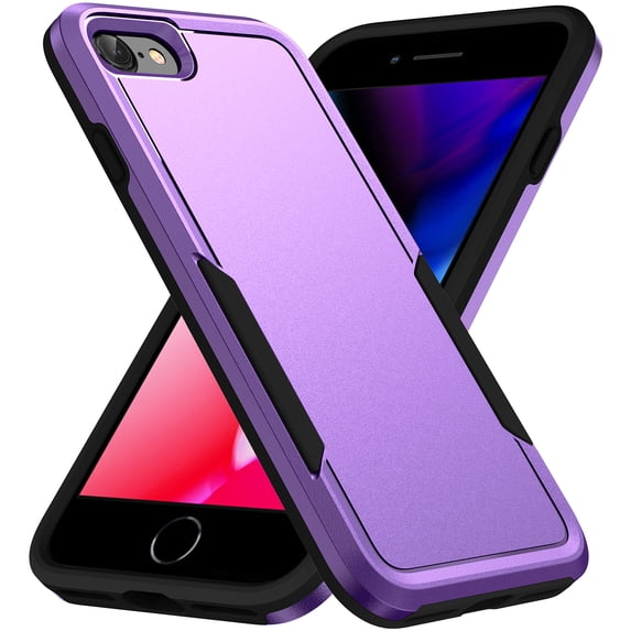 Nalacover for iPhone XR Case: Dual Layer Protective Heavy Duty Cell Phone Case Shockproof Rugged Bumper Tough Hand Grip - Military Grade Drop Tested for iPhone XR, Purple+Black