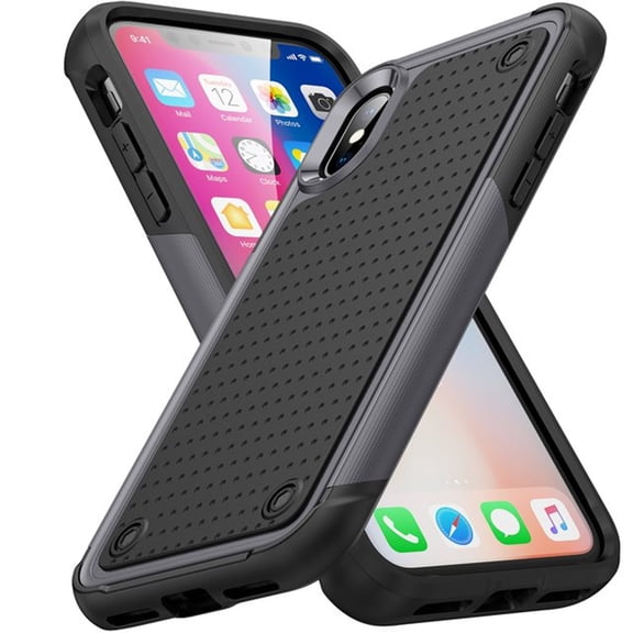Nalacover iPhone XR Case, Heavy Duty 3 in 1 Rugged Shockproof Rugged Silicone Hybrid Hard PC Soft TPU Bumper Camera Raised Drop Protective Girls Women Boy Men Phone Covers, Gray