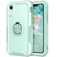 thumbnail image 1 of Nalacover For iPhone XR Slim Case,Luxury Hybrid Hard PC and TPU Rugged Bumper 3-In-1 Rotatable Magnetic Ring Kickstand Four Corner Guard Shockproof Anti-Scratch Back Phone Cover, Green, 1 of 7