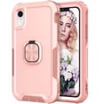 thumbnail image 1 of Nalacover For iPhone XR Slim Case,Luxury Hybrid Hard PC and TPU Rugged Bumper 3-In-1 Rotatable Magnetic Ring Kickstand Four Corner Guard Shockproof Anti-Scratch Back Phone Cover, Rosegold, 1 of 7