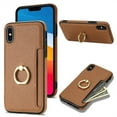 thumbnail image 1 of Nalacover for iPhone XR Wallet with Card Holder Slot, 360°Rotation Ring Holder Kickstand Cover for Men Women Protective Premium PU Leather Shockproof Cover For iPhone XR, Brown, 1 of 9