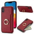thumbnail image 1 of Nalacover for iPhone XS Max Wallet with Card Holder Slot, 360°Rotation Ring Holder Kickstand Cover for Men Women Protective Premium PU Leather Shockproof Cover For iPhone XS Max, Red, 1 of 9