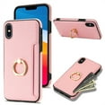thumbnail image 1 of Nalacover for iPhone XS Max Wallet with Card Holder Slot, 360°Rotation Ring Holder Kickstand Cover for Men Women Protective Premium PU Leather Shockproof Cover For iPhone XS Max, Pink, 1 of 9