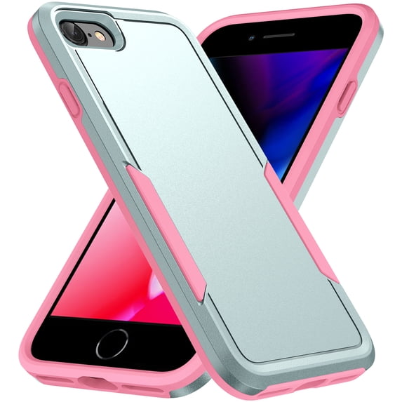 Nalacover for iPhone XS / X Case: Dual Layer Protective Heavy Duty Cell Phone Case Shockproof Rugged Bumper Tough Hand Grip - Military Grade Drop Tested for iPhone XS / X, Green+Pink