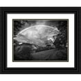 thumbnail image 1 of Nalbandian, Nish 24x19 Black Ornate Wood Framed with Double Matting Museum Art Print Titled - Green Field With Rainbow, 1 of 4