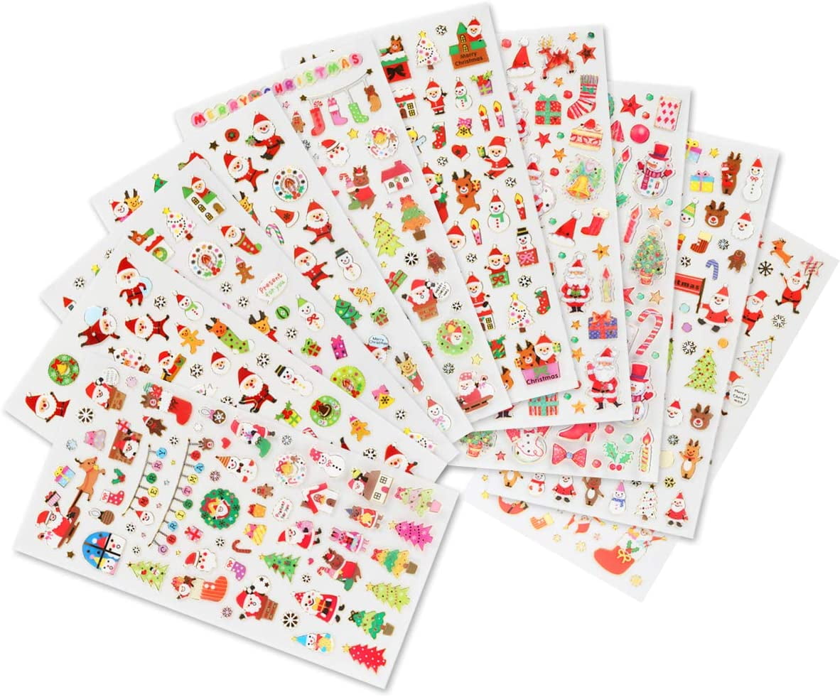  Snowman Glitter Christmas Stickers for Journaling,  Scrapbooking, Cardmaking, Arts & Crafts - 24 Pieces