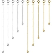 NALER 10Pcs Stainless Steel Bracelet Necklace Extender Chain for Adult DIY Jewelry Making,Gold & Silver,Unisex