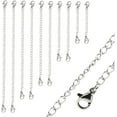 thumbnail image 1 of Naler 10Pieces Stainless Steel Necklace Bracelet Extender Chain Set for Adult DIY Jewelry Making - Silver,Unisex, 1 of 8