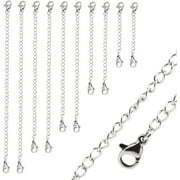 NALER 10Pieces Stainless Steel Necklace Bracelet Extender Chain Set for Adult DIY Jewelry Making - Silver,Unisex