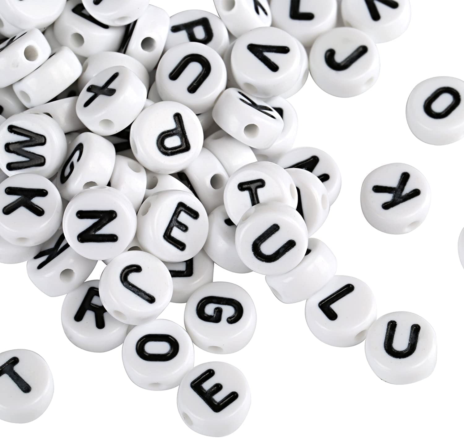 Naler 1200 Pcs Alphabet Letter Beads, 6mm Round A~Z Assorted plastic Spacer Beads for Adult Kids Jewelry Making,DIY Arts Crafts,Unisex
