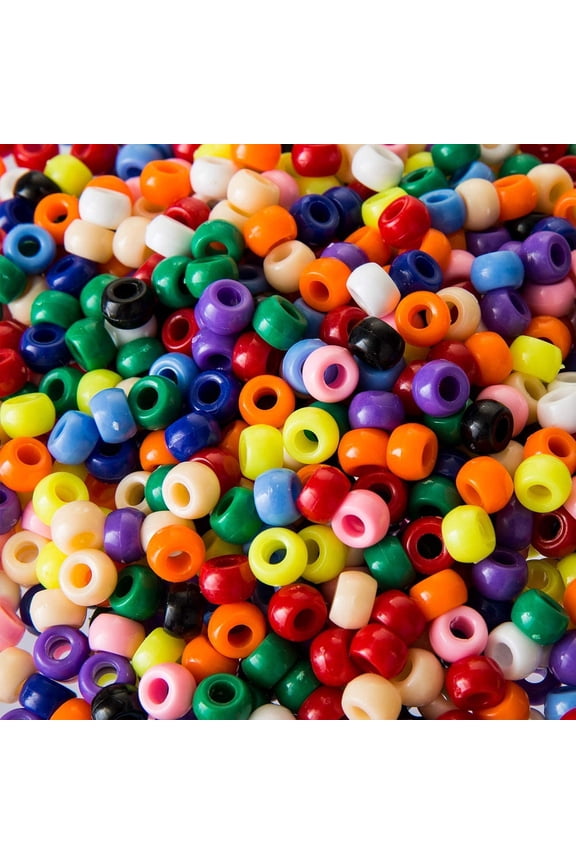 1200 Pcs Rainbow Color Pony Beads,9mm Plastic Hair Braids Bracelet Bead for Kids Adult Jewelry Making Keychains DIY Arts & Crafts,Unisex