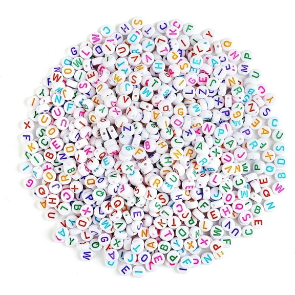 Naler 1200Pcs Colorful Alphabet Letter Beads, Acrylic Round A-Z Assorted Spacer Beads for Adult Kids Jewelry Making Art Craft DIY,Unisex