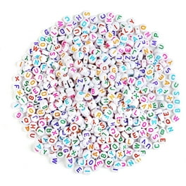 1197K073RD – 10mm Alphabet Beads – White / Red Letters – 40 Piece Pack