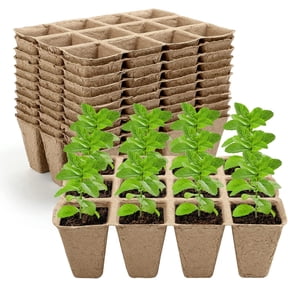 Naler 168 Cells Seed Starter Tray Biodegradable Organic Germination Peat Pots for Garden Plants Flowers Vegetables (14 Pack )