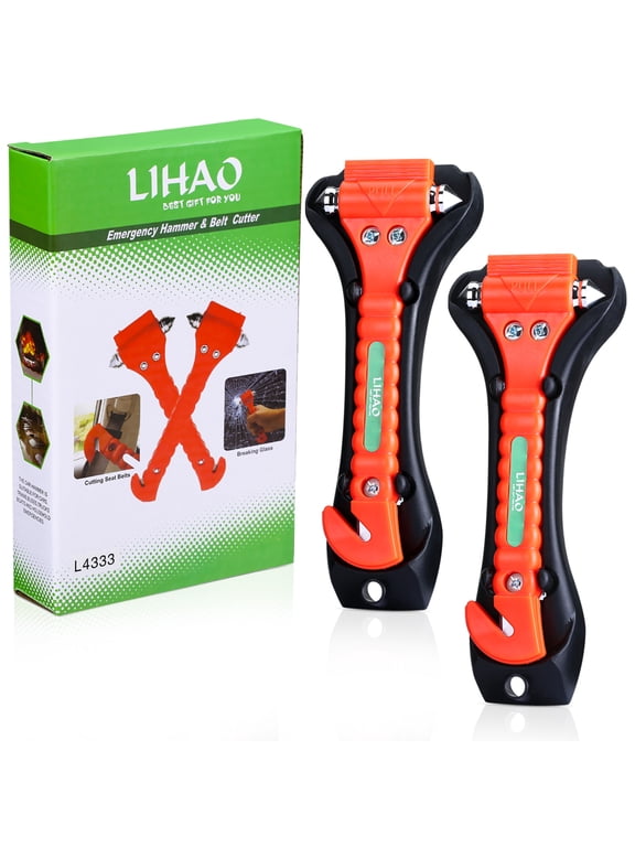 2 Pack Car Emergency Escape Tool Auto Seatbelt Cutter Window Breaker Glass Hammer,0.705lb